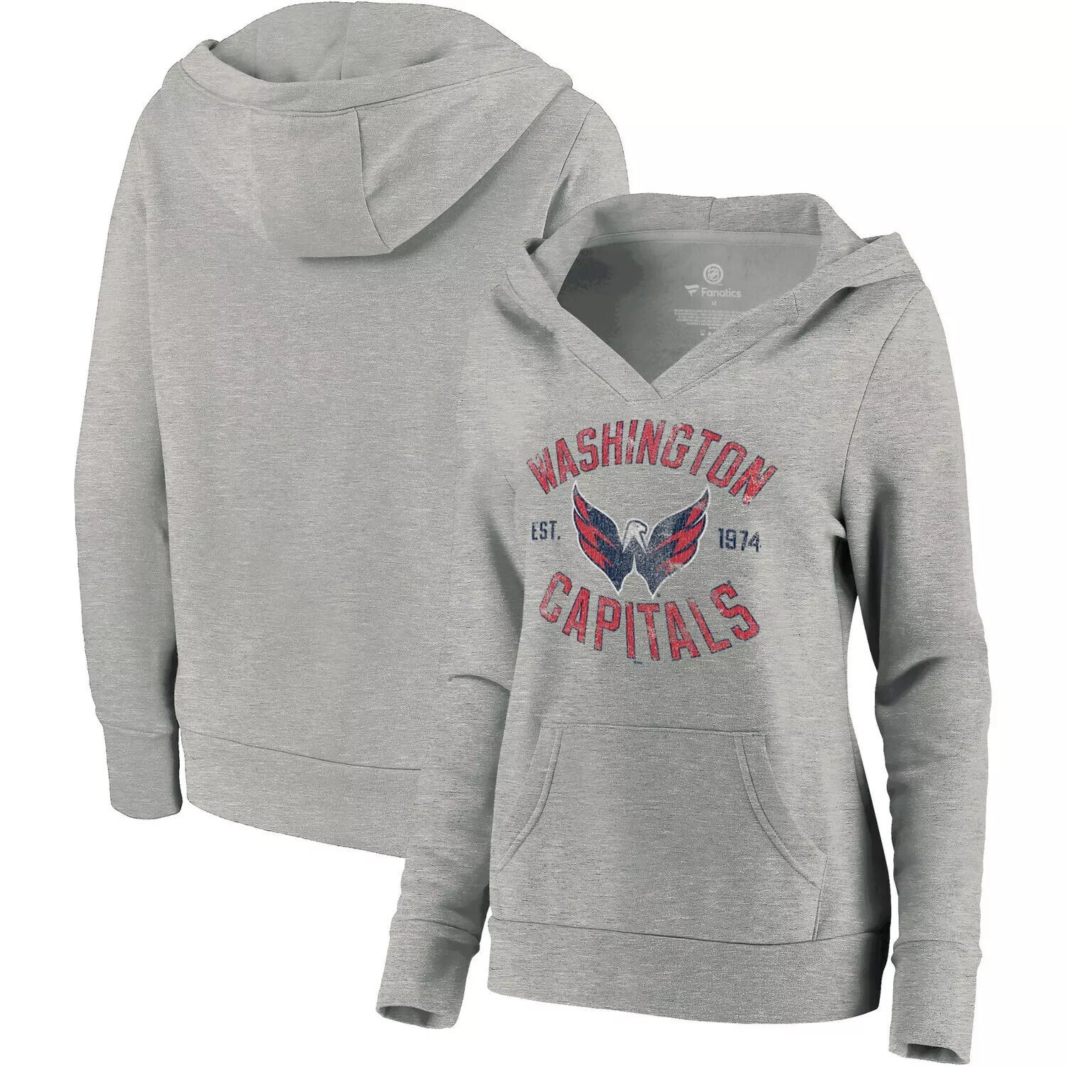 

Женская толстовка с капюшоном из серого цвета с логотипом Fanatics Washington Capitals Heritage Fanatics, Серый, Женская толстовка с капюшоном из серого цвета с логотипом Fanatics Washington Capitals Heritage Fanatics