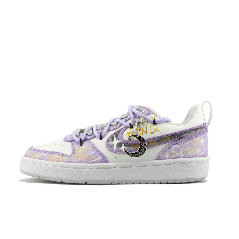 Кроссовки для скейтбординга Court Borough Purple Mist Night Low top Kids', фиолетовые, для подростков Nike