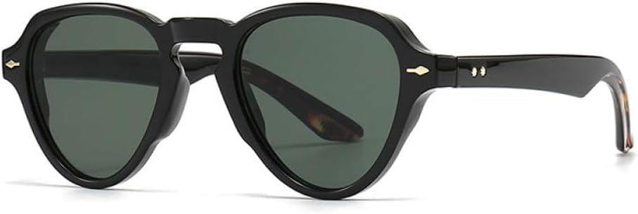 

Винтажные уникальные овальные женские солнцезащитные очки в стиле панк, модные градиентные очки с защитой от УФ-излучения UV400, мужские солнцезащитные очки «кошачий глаз» с заклепками LXLHWN, Black Dark Green