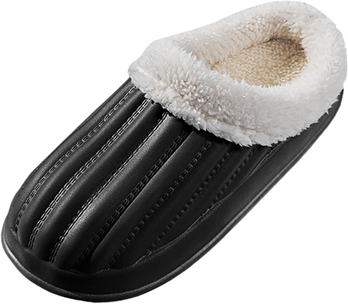 

Мужские водонепроницаемые пушистые зимние тапочки, теплые тапочки с пухом и эффектом памяти, мягкие зимние домашние тапочки для женщин, комнатные и шлепанцы на ножку Generic, черный