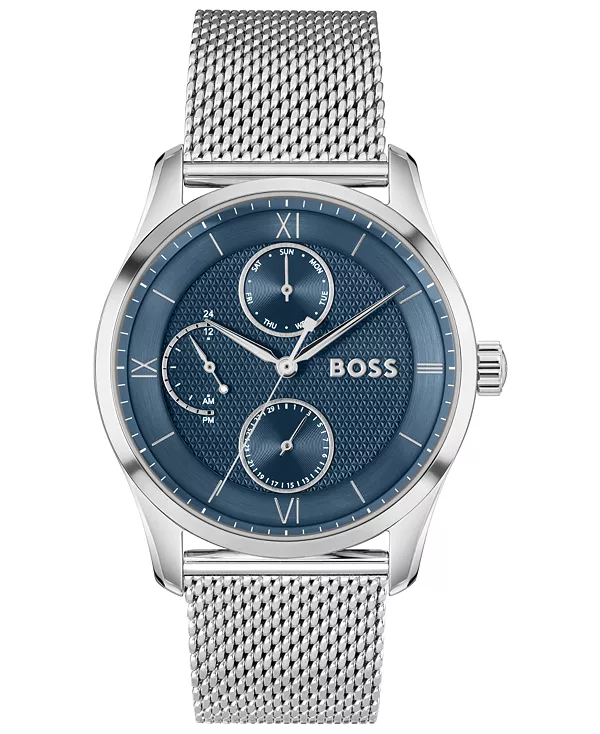 

Мужские кварцевые многофункциональные часы Principal Master из нержавеющей стали, 41 мм Hugo Boss, silver-tone