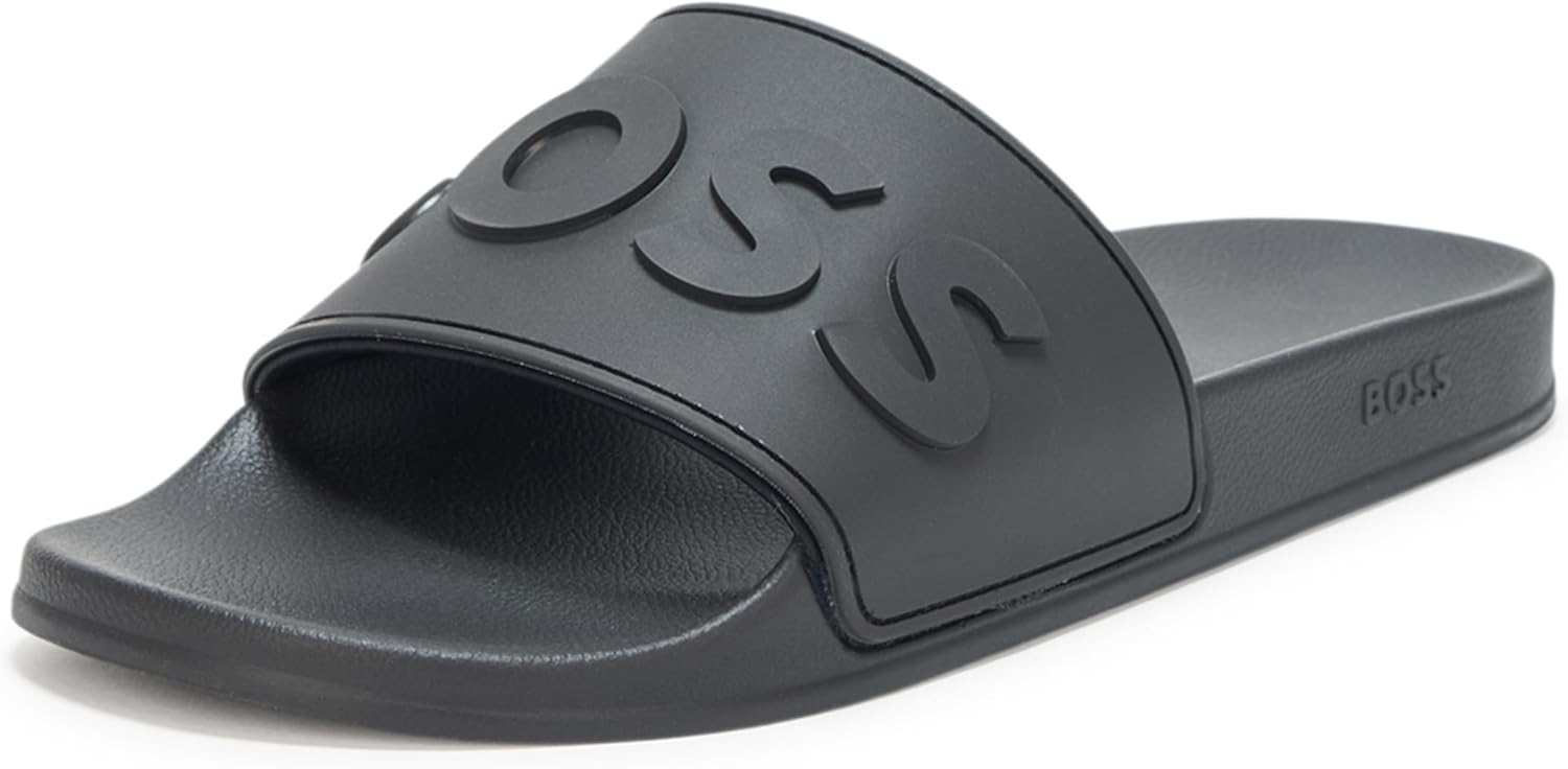 

BOSS Мужские сандалии-шлепанцы с большим логотипом, Black Olive