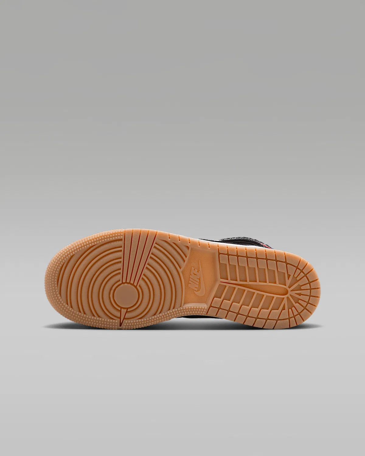 Кроссовки Air Jordan 1 Retro High OG для старших детей, Black/Sail/Gum Medium Brown/University Red — фото 2