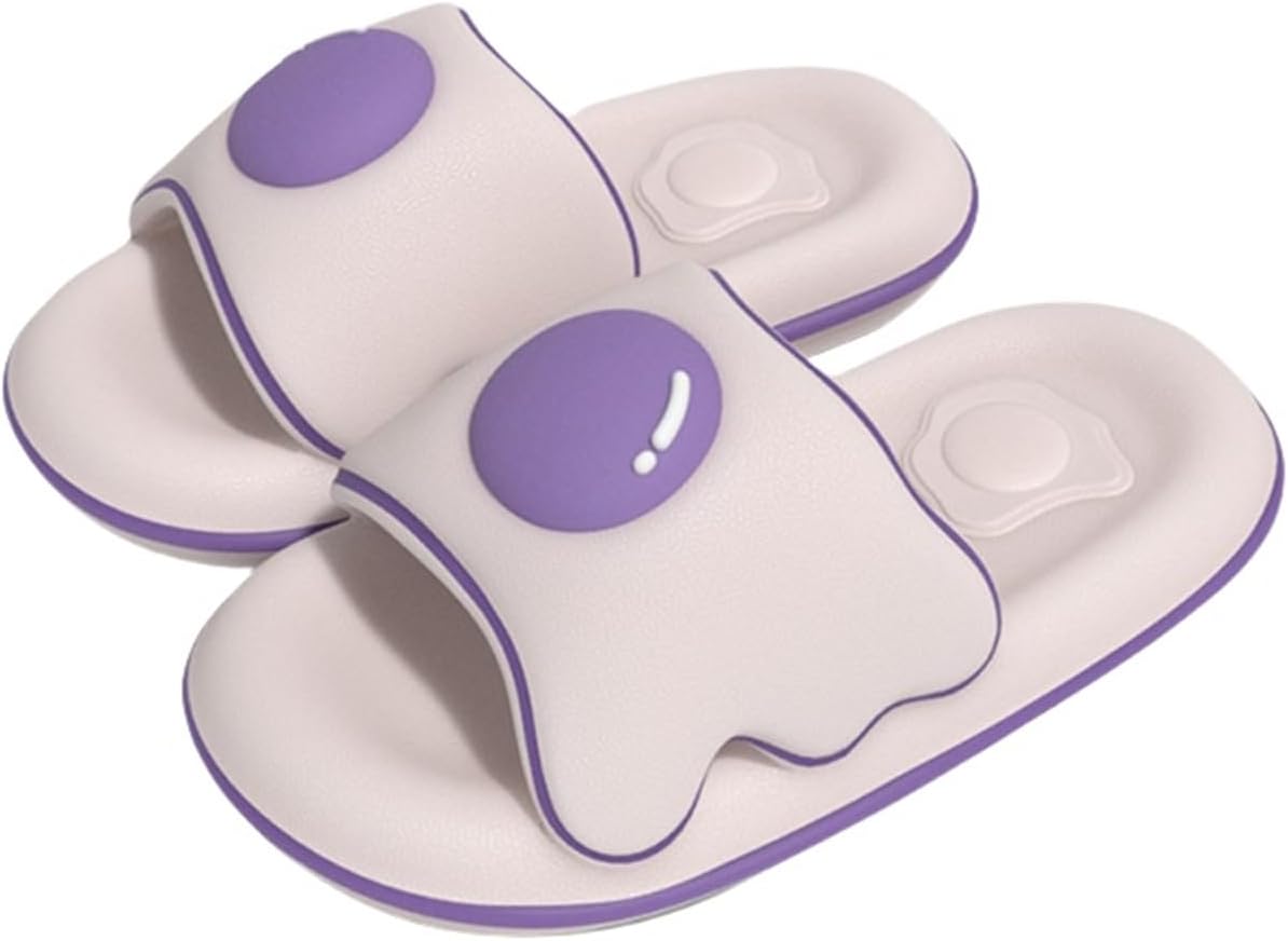 

Тапочки «Жареное яйцо», оригинальные тапочки с яйцом для мужчин и женщин, летние домашние, для ванной и пляжа, с толстой подошвой, нескользящие, быстро сохнущие Generic, фиолетовый