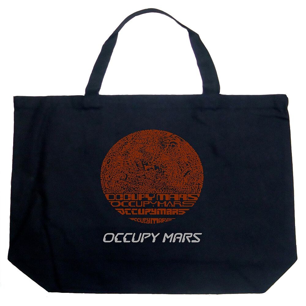 

Большая сумка-тоут Word Art — Occupy Mars LA Pop Art, черный