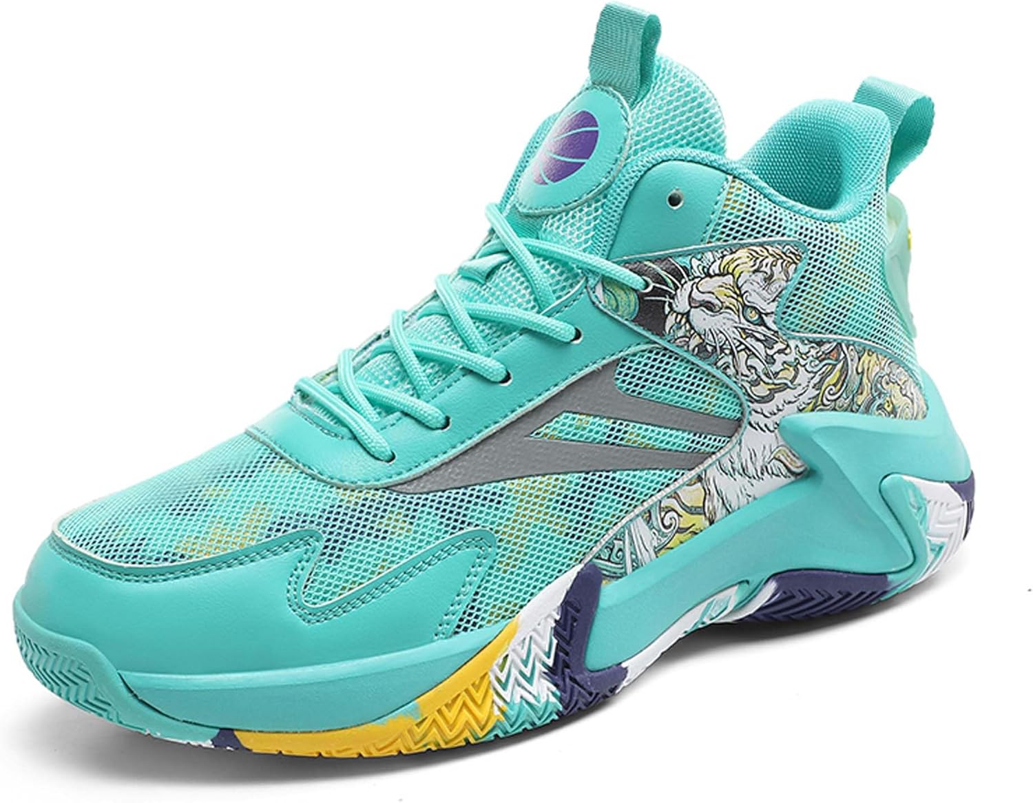 

Мужские баскетбольные кроссовки с высоким верхом, модные, удобные, для повседневной носки и прогулок, противоскользящие, для тренировок и бега, дышащие, для фитнеса и тенниса Dzbajrqm, зеленый