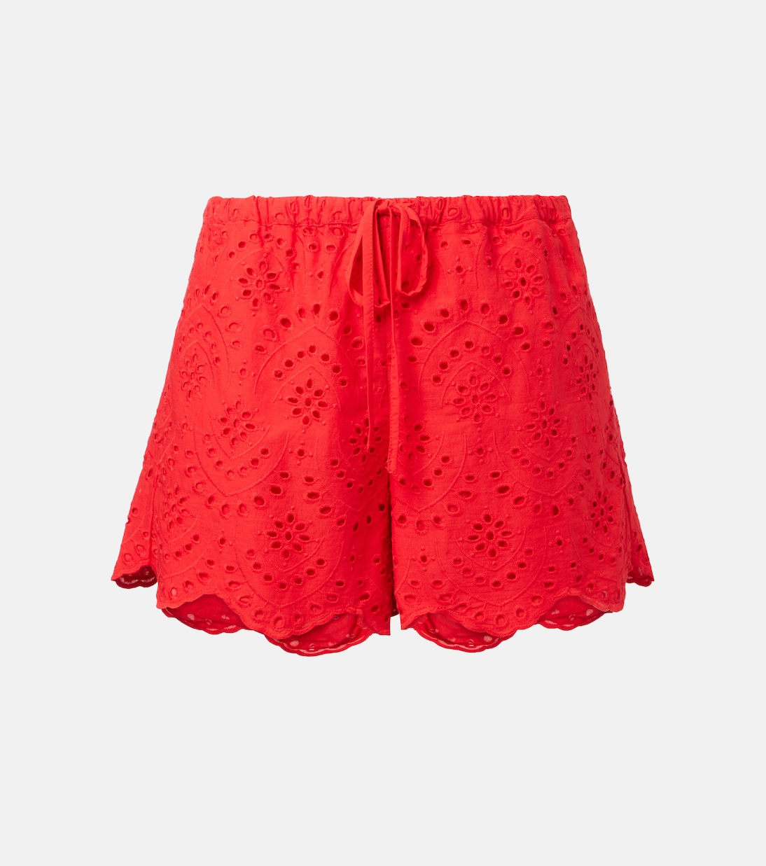 

Шорты из хлопка с вышивкой ришелье Poupette St Barth, Geranium Red Plain