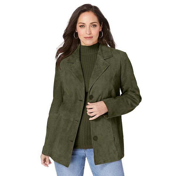 

Женский блейзер из замши plus size Jessica London, Dark Olive Green