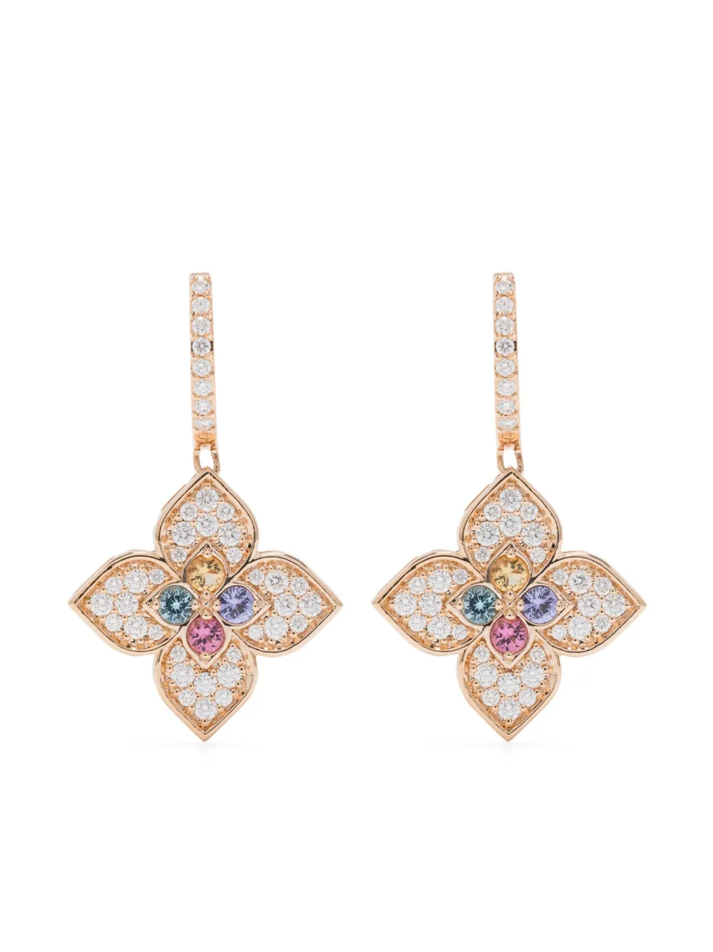 

Серьги Venetian Princess из розового золота с камнями Roberto Coin, розовый