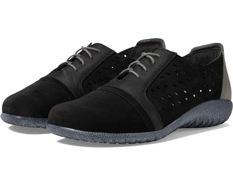 

Туфли на плоской подошве Naot Lalo, цвет Black Velvet Nubuck/Jet Black Leather Combo