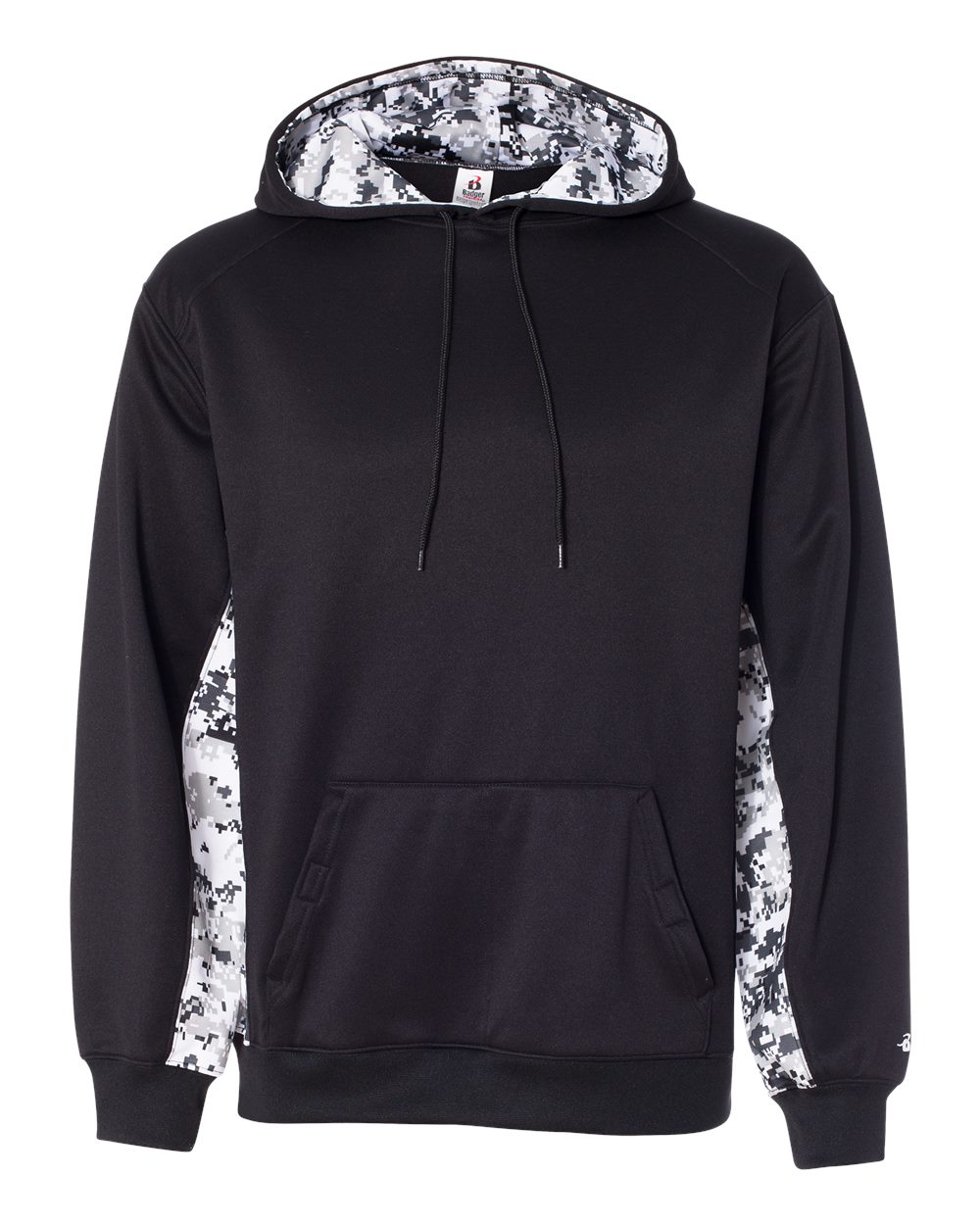

Мужская флисовая толстовка с капюшоном Digital Camo Colorblock Performance Badger, черный/белый