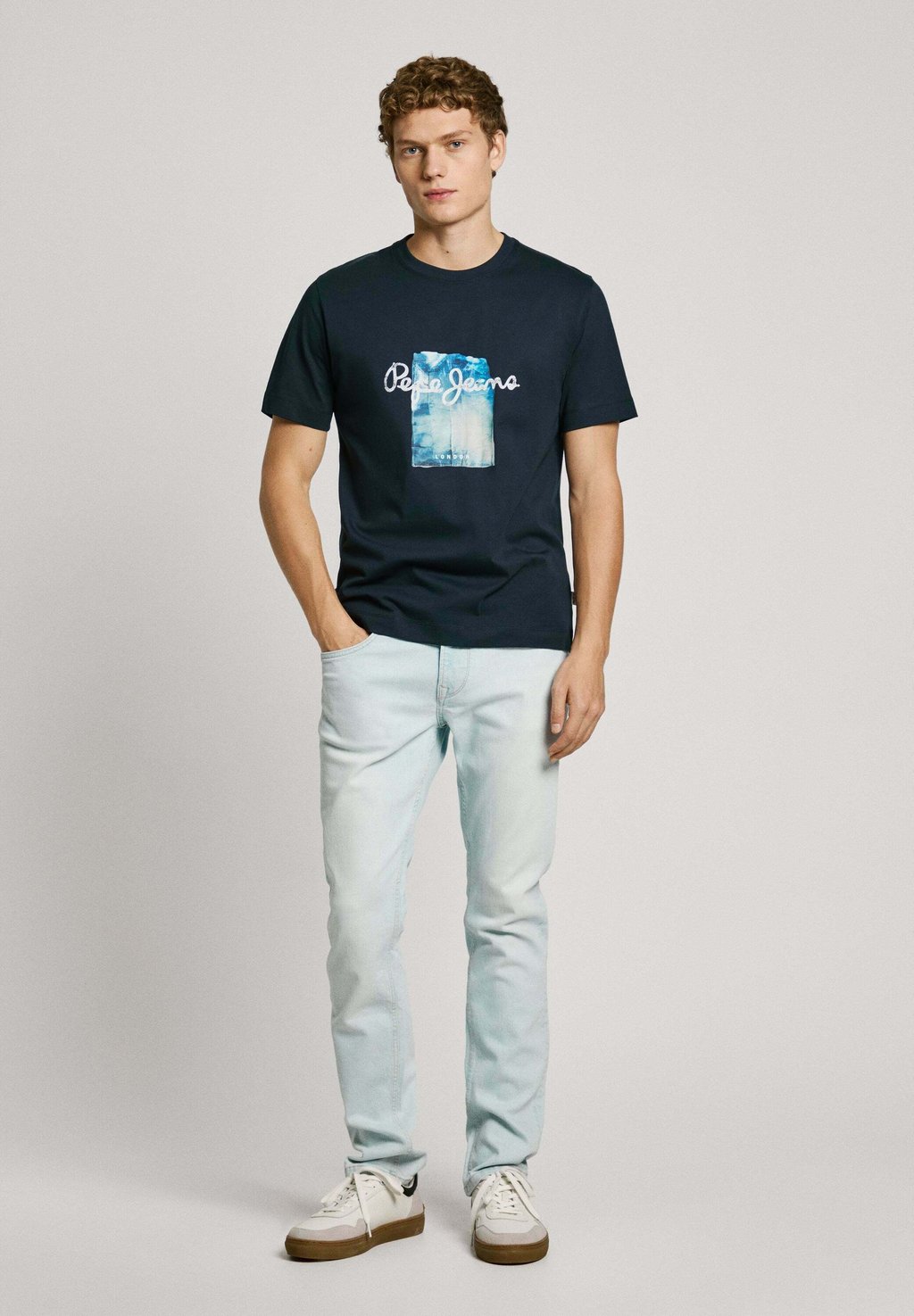 

Футболка с принтом PRUSH Pepe Jeans, темно-синий