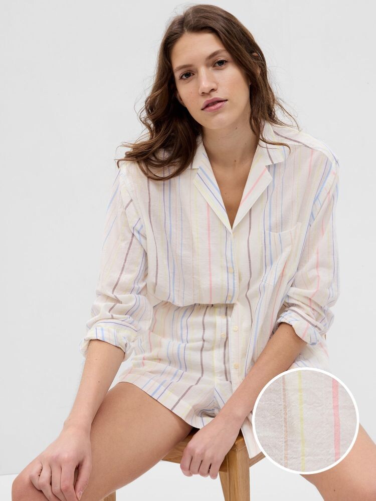 

Пижамный топ оверсайз Gap, бежевый