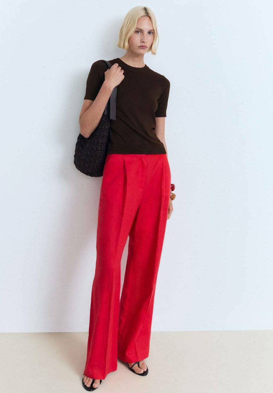 

Блуза SHORT SLEEVED Mango, коричневый