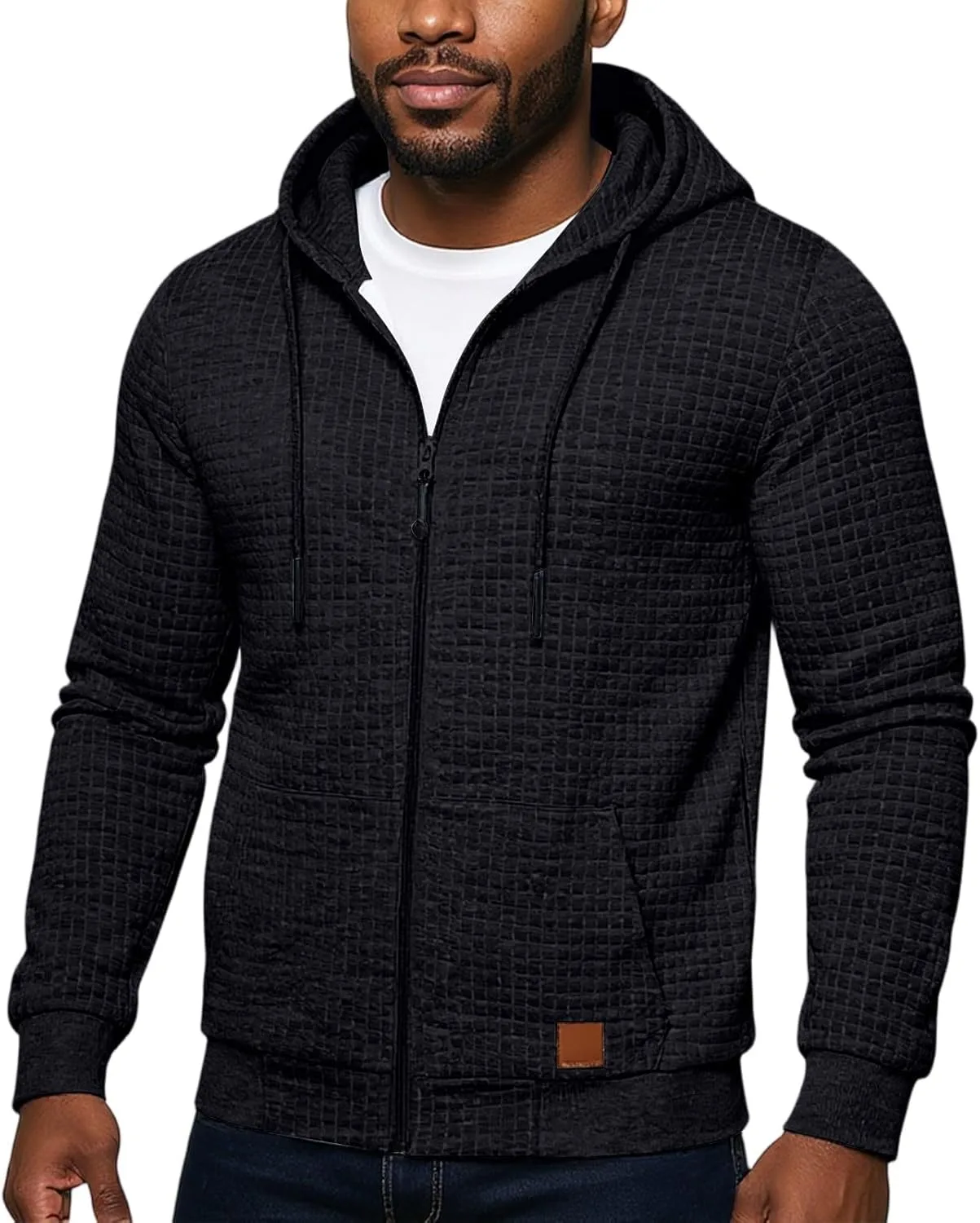 

Мужская толстовка с капюшоном на молнии, легкая, с карманом JWNYJFB