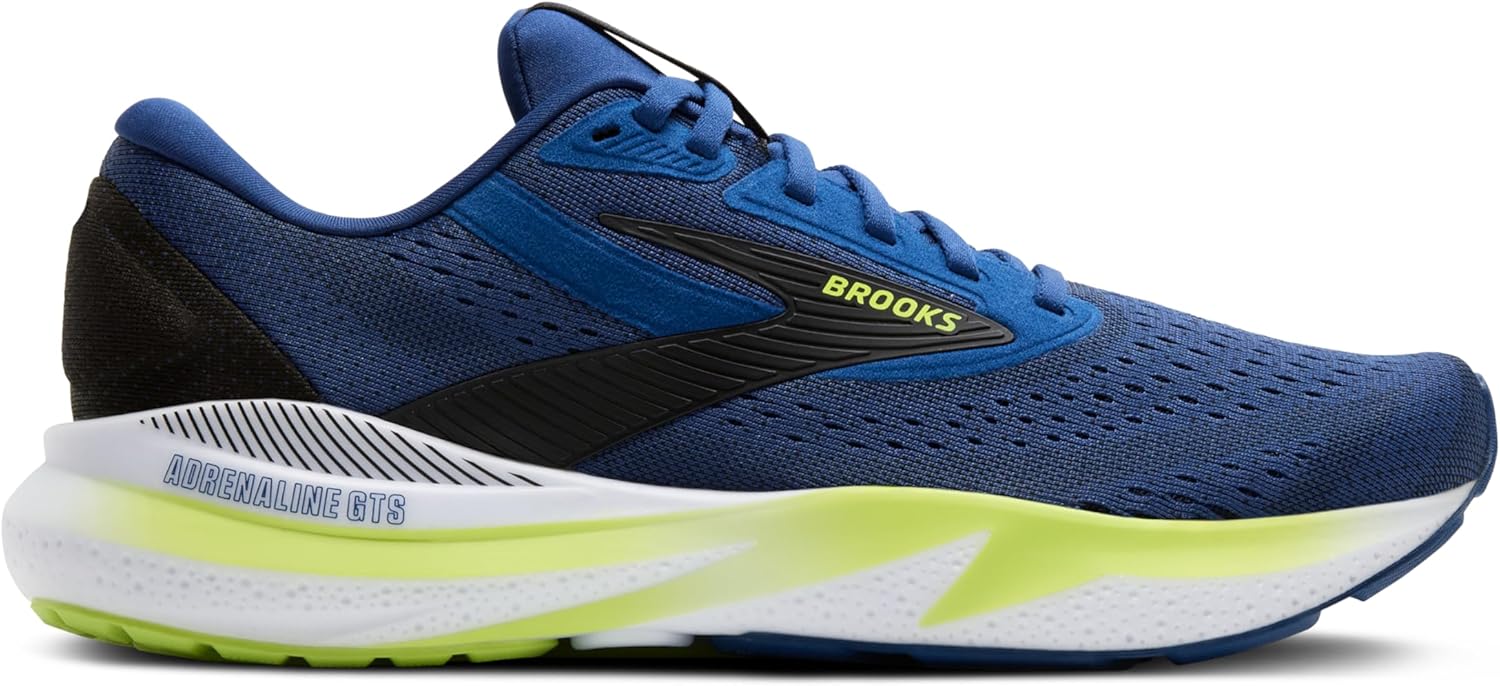 Мужские беговые кроссовки Brooks Adrenaline GTS 24 с поддержкой, черный/зеленый — фото 2