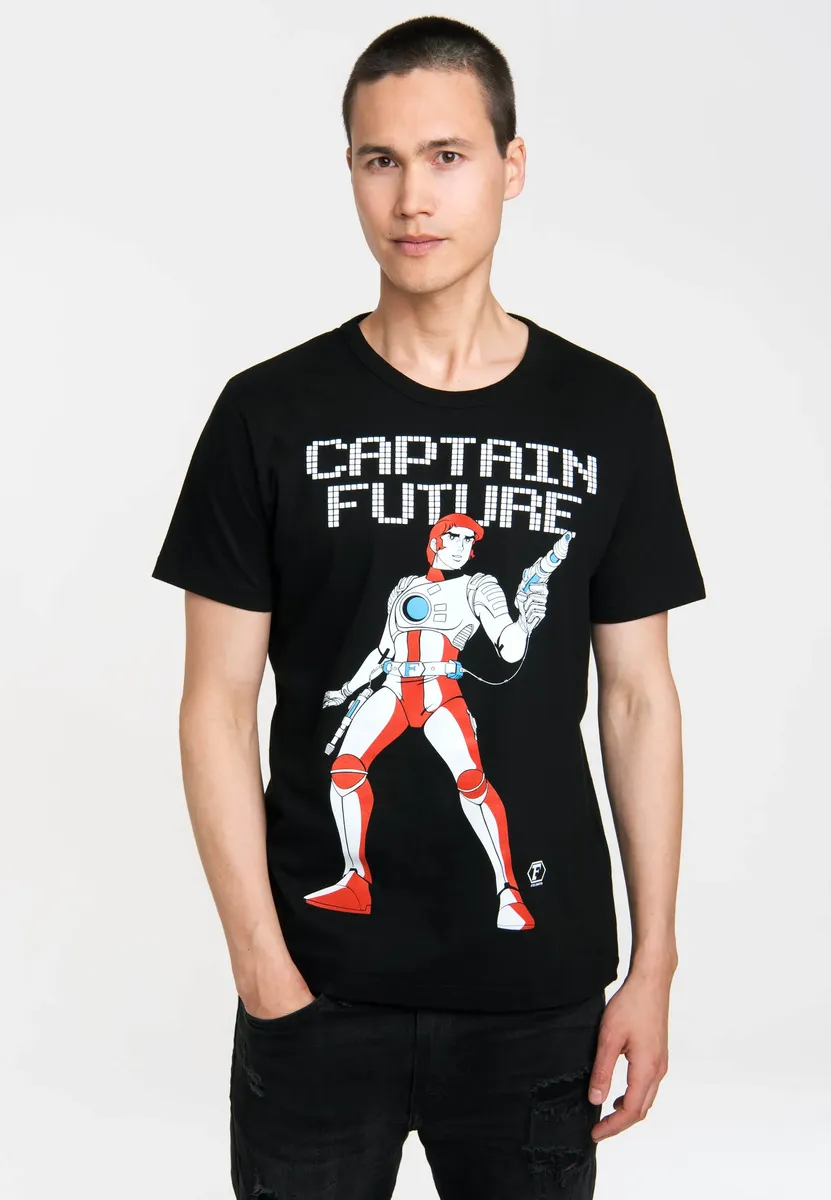 

Футболка Logoshirt "Captain Future" с крутым принтом "Captain Future" спереди, черный