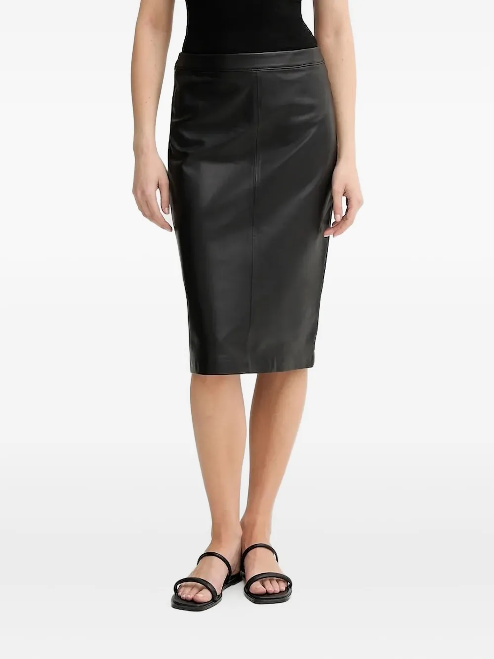 

Кожаная юбка-карандаш Marc O'Polo, черный