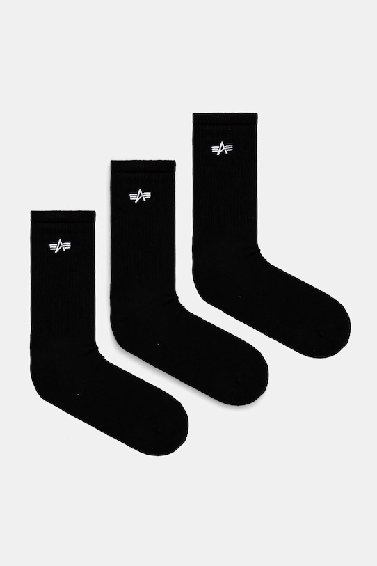 

Хлопковые носки Basic Socks 3 пары Alpha Industries, черный