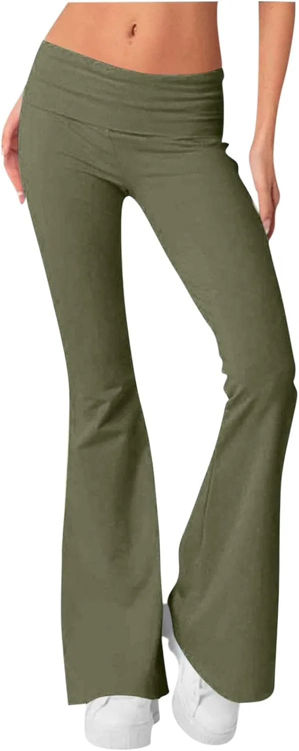 Леггинсы-клеш с заниженной талией, Army Green