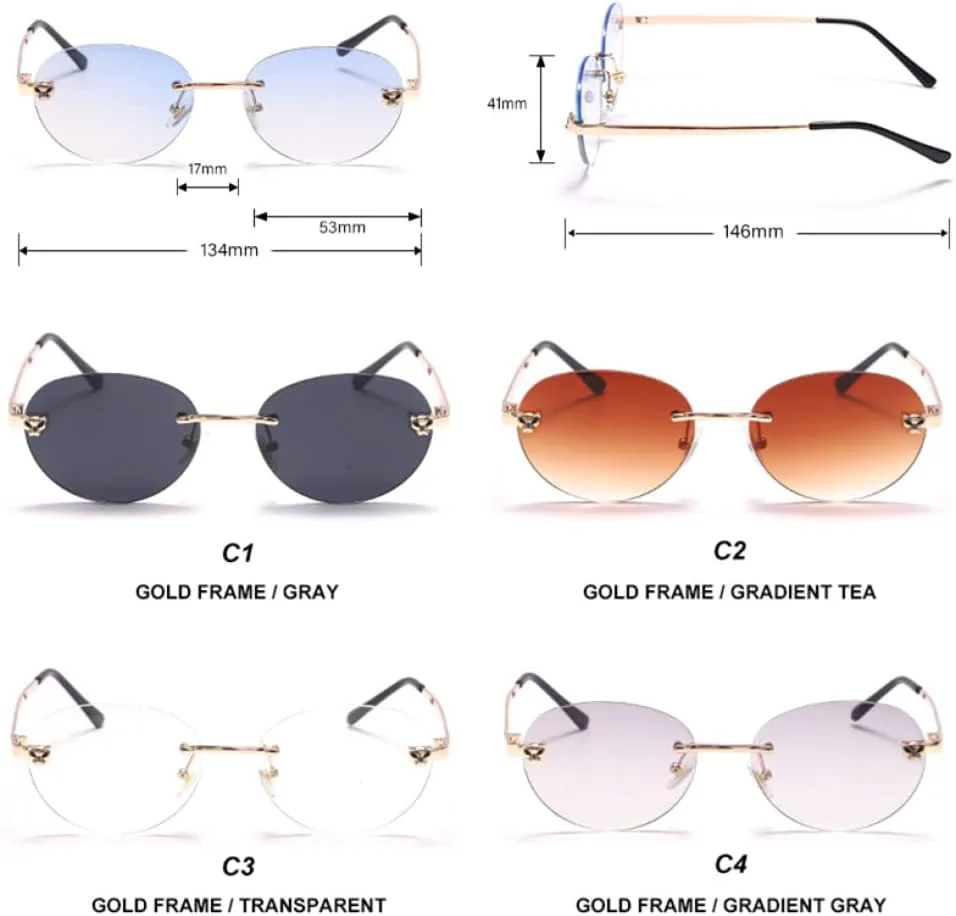 

Ретро-солнцезащитные очки овальной формы без оправы для женщин, роскошные градиентные очки для мужчин, солнцезащитные очки UV400 в винтажном стиле MUTYNE, 4