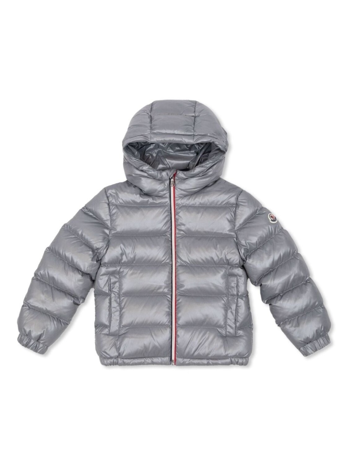 

Moncler Enfant куртка с логотипом-нашивкой, серый
