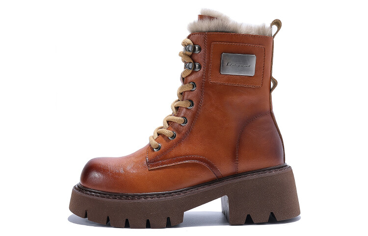 

Ботинки Martin Boot женские Junjali, цвет Black rabbit fur thick cotton