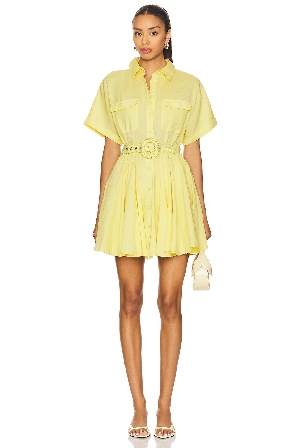 

X revolve мини-платье на поясе Hemant And Nandita, yellow