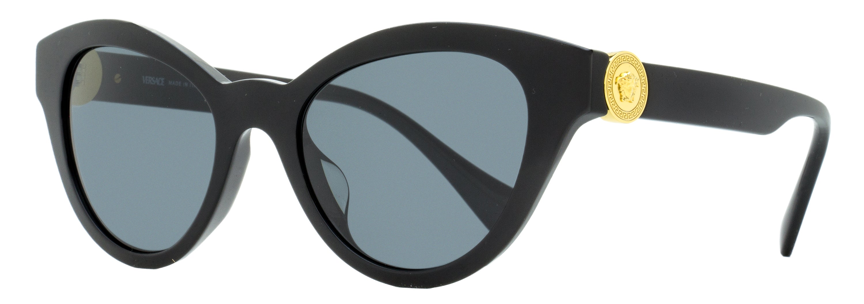 

Женские солнцезащитные очки «кошачий глаз» Versace VE4435F GB1/87 черные/золотые 52 мм