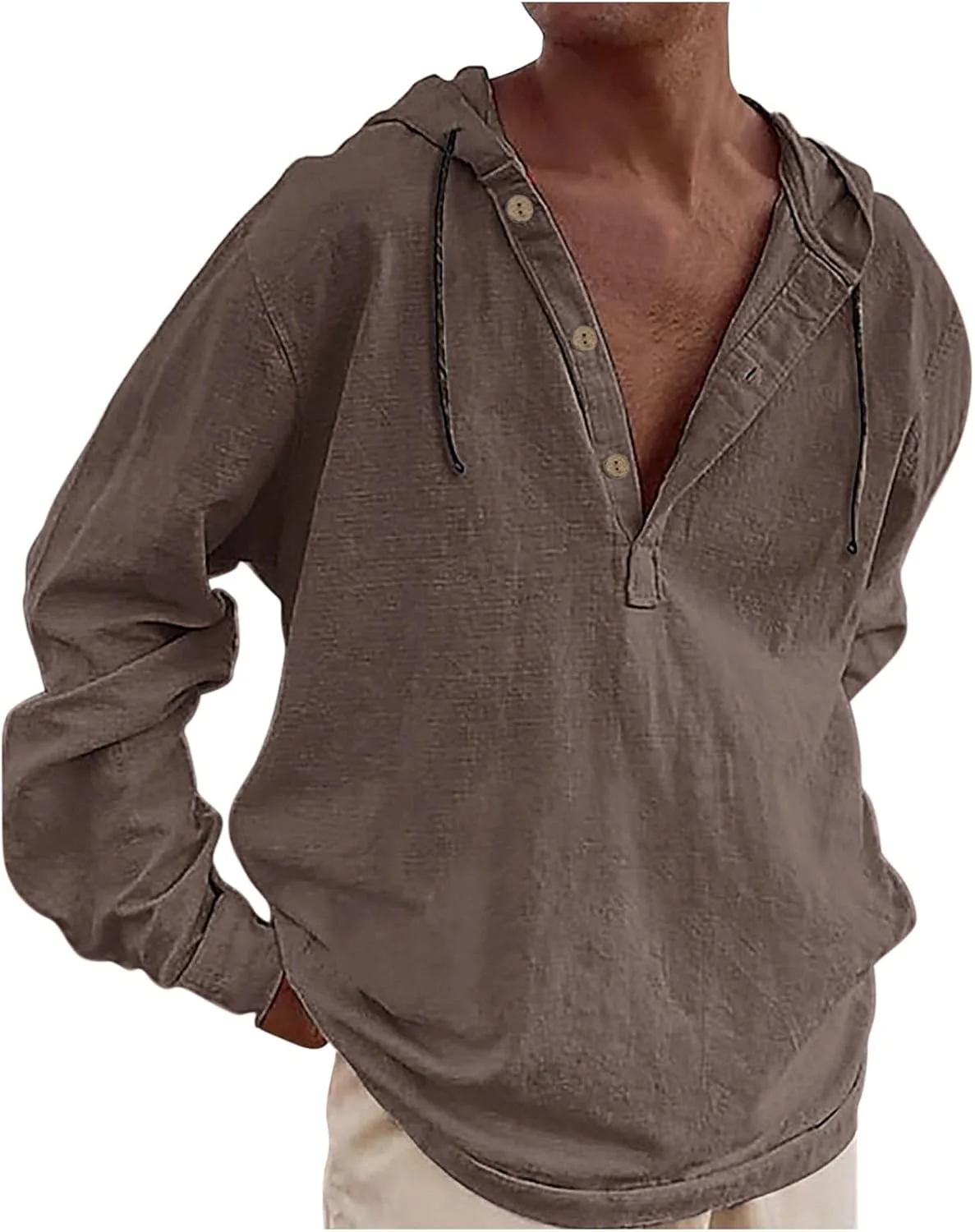 

Толстовка с капюшоном из хлопка и льна для мужчин