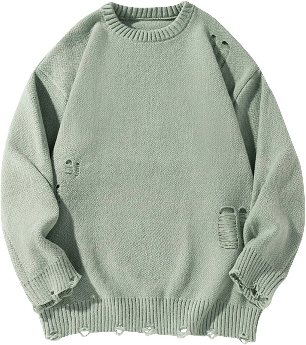 

Мужской свитер с эффектом поношенности, свободный крой AQAYL