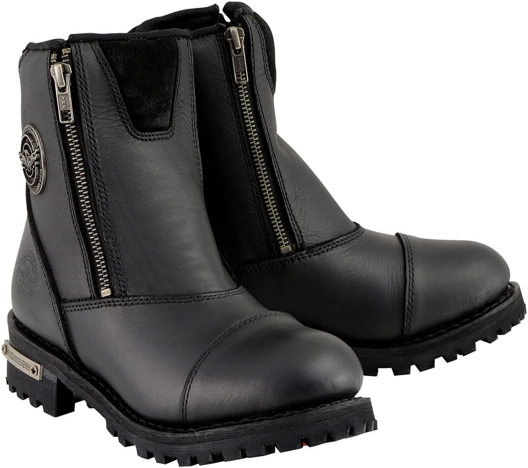 

Мужские байкерские ботинки Milwaukee Leather с гладким носком - кожаные мотоциклетные ботинки - 13 ‎Milwaukee Leather, черный