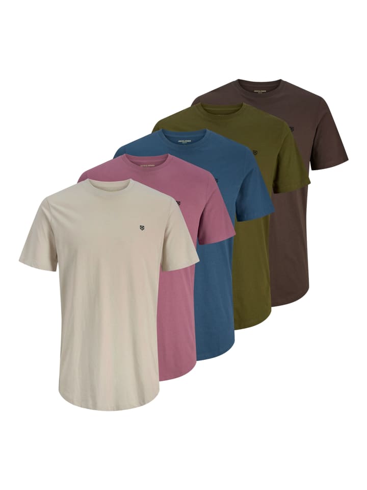 

Футболка из SS Crew Neck 5PK, разноцветная Jack and Jones