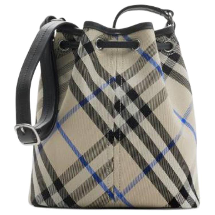 Миниатюрная хлопковая сумка-ведро Burberry в оттенке lichen — фото 3