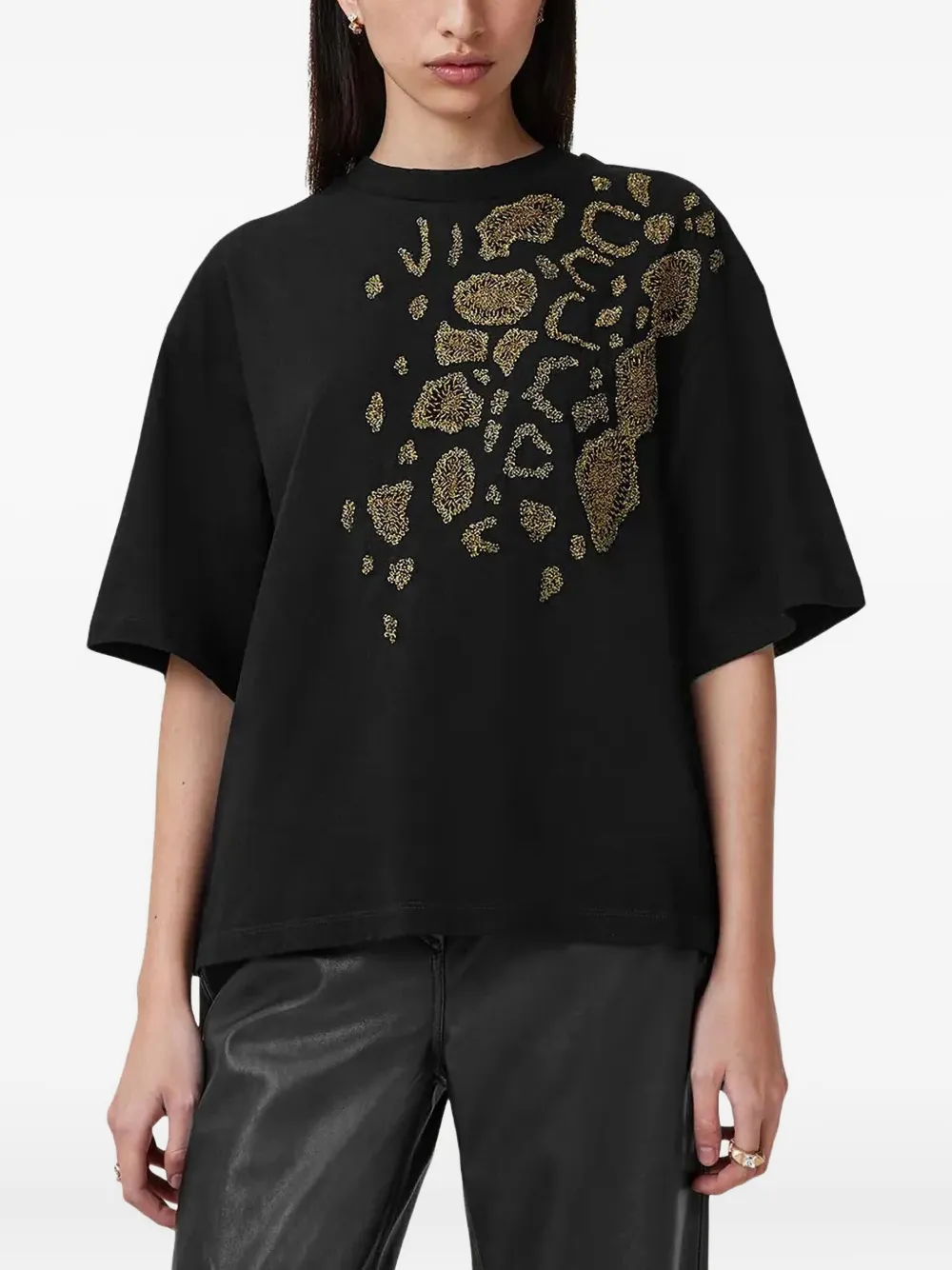 

Футболка с принтом AllSaints, черный