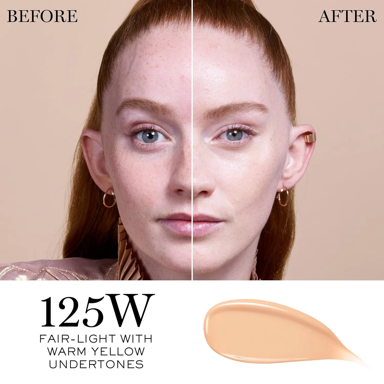 Тональный крем Lancôme Teint Idole Ultra Wear Care & Glow Longwear Foundation с SPF 27, увлажняющий, со средней степенью покрытия, которое можно наслаивать, и сияющим финишем., 125W: fair-light with warm yellow undertones — фото 2