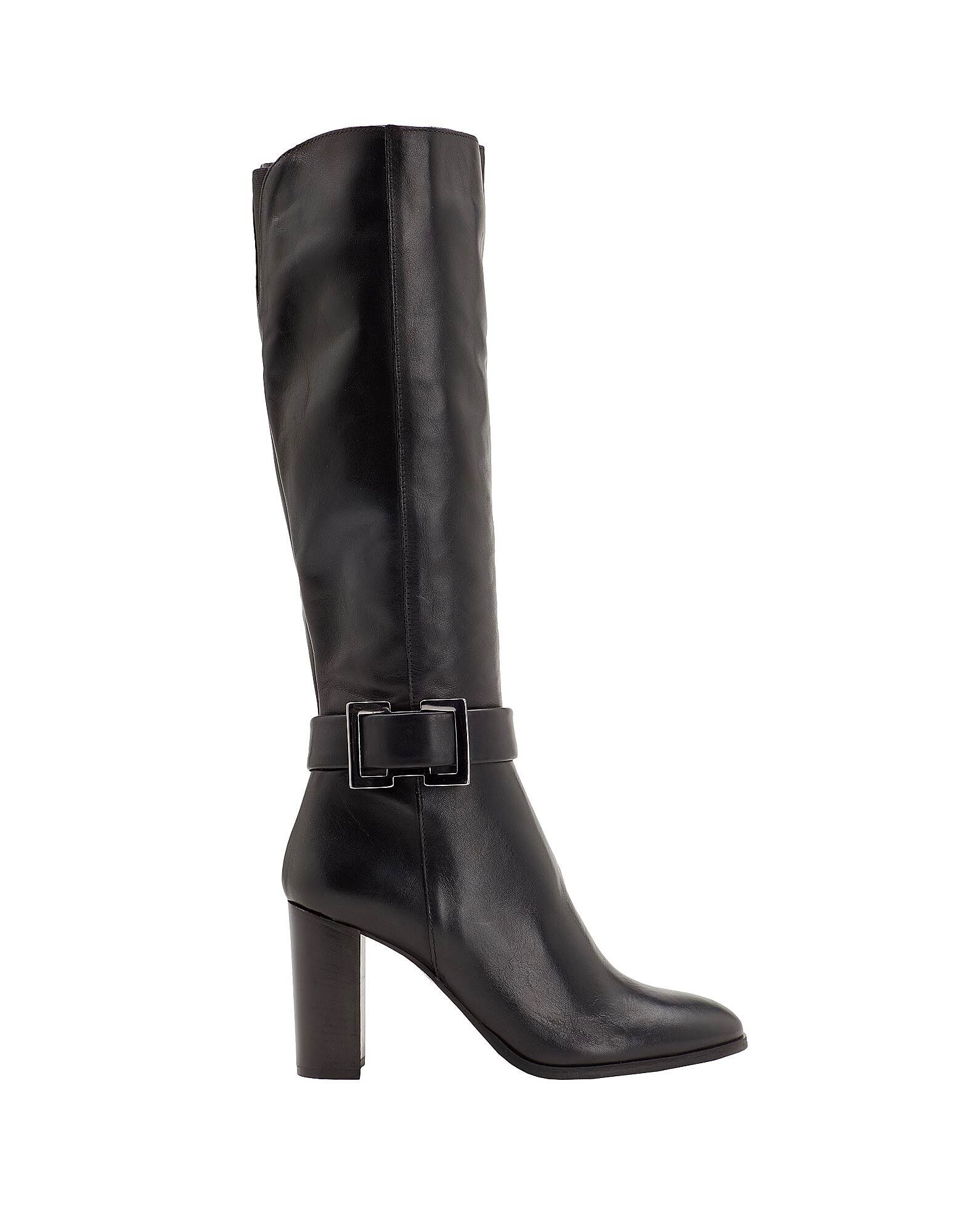 Ботинки Leather Heeled Tall Boots Leonardo Principi, черный