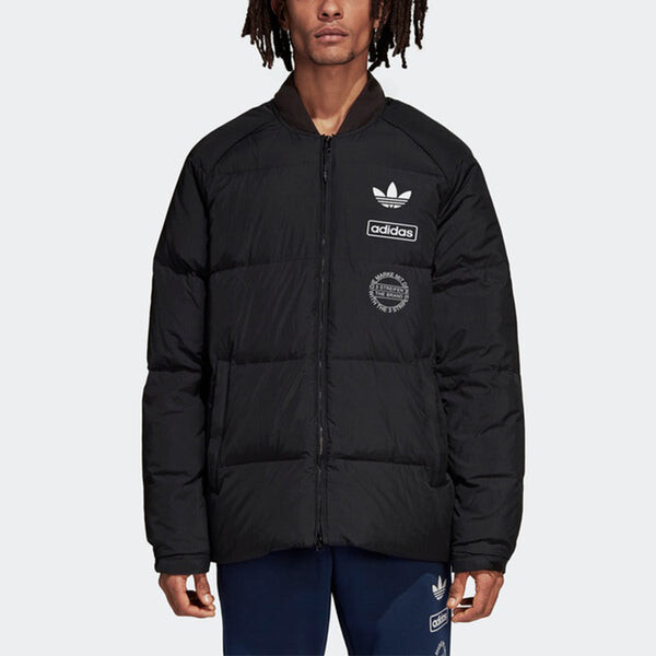 Пуховик adidas originals Graphic JKT Contrasting Colors Windproof Stay Warm Sports Down Jacket Black, черный — фото 2