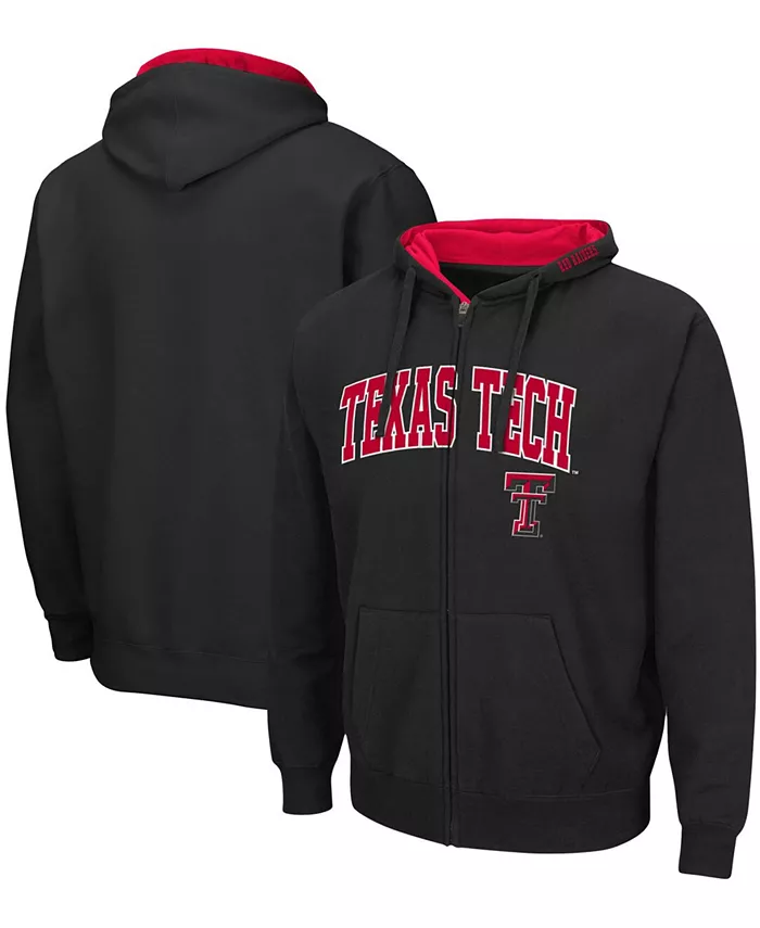 

Мужская толстовка с молнией Texas Tech Red Raiders Arch Logo 3.0 Colosseum, черный