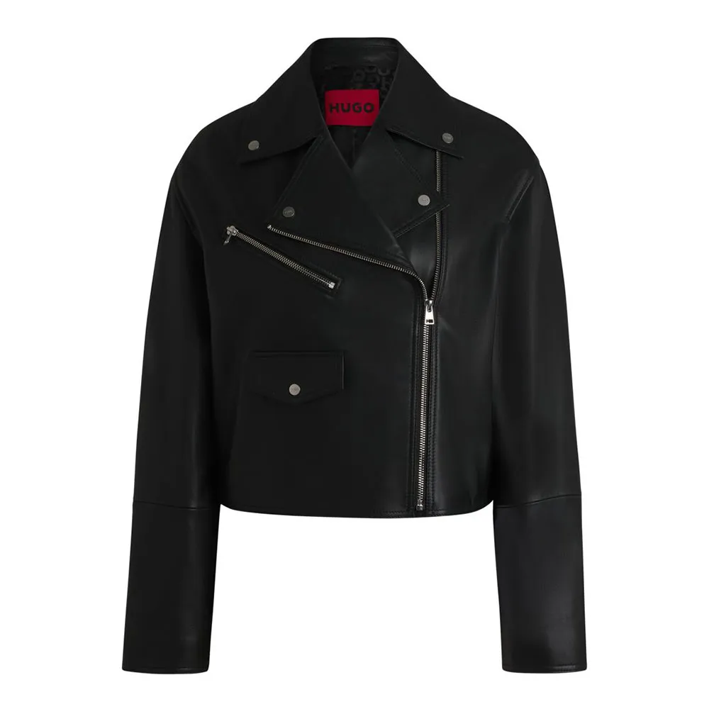 

Куртка HUGO Laridas leather, черный