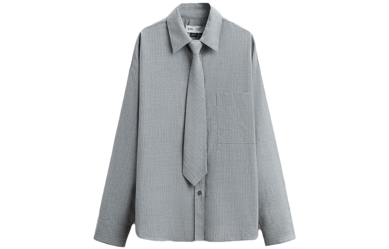

Рубашка женская белая/серая Zara