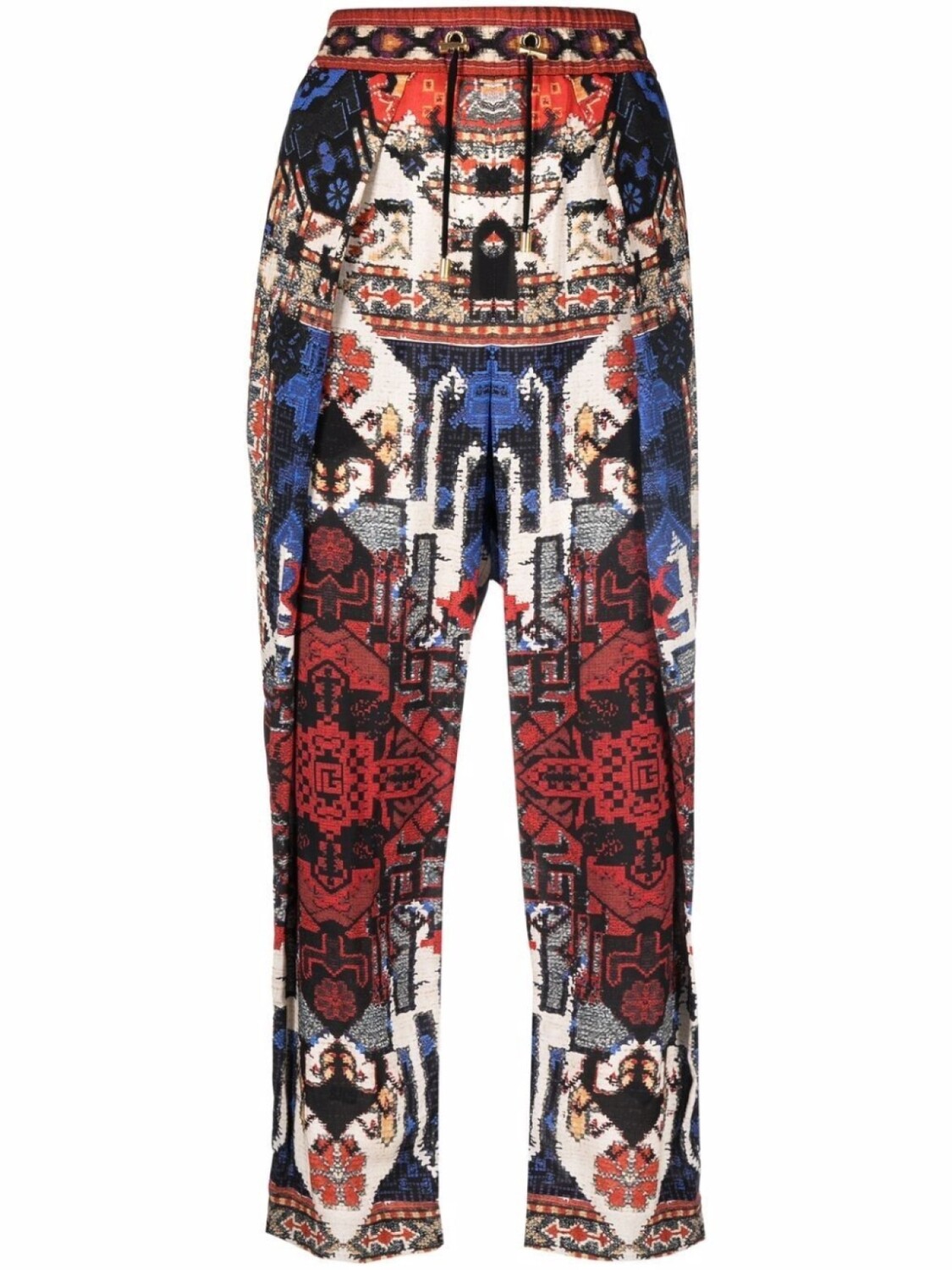 

Balmain укороченные брюки с узором, красный