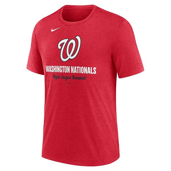 Мужская футболка washington nationals с логотипом, трикотаж heather red Nike — фото 3