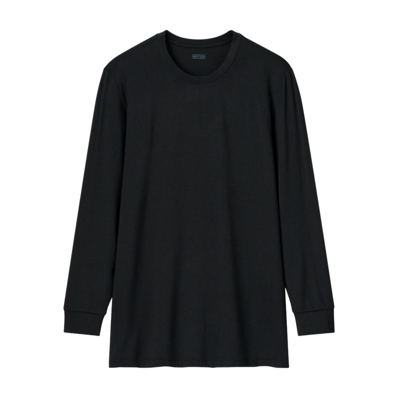 Ультратеплая футболка с круглым вырезом UNIQLO HEATTECH, черная — фото 2