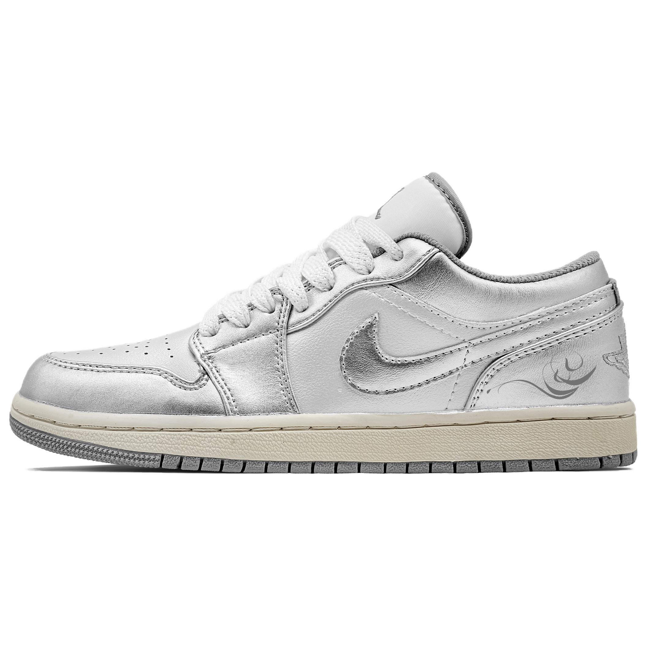 

Jordan Air 1 Silver Light, технология амортизации Footprint Innovation Leather, износостойкие низкие кроссовки