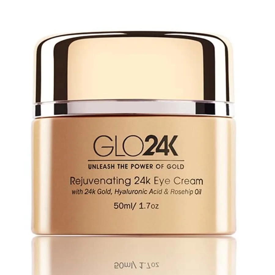 Крем для глаз GLO24K Омолаживающий 24k с золотом 24k, гиалуроновой кислотой и маслом шиповника 1,7 унции Уход за кожей 680196962513