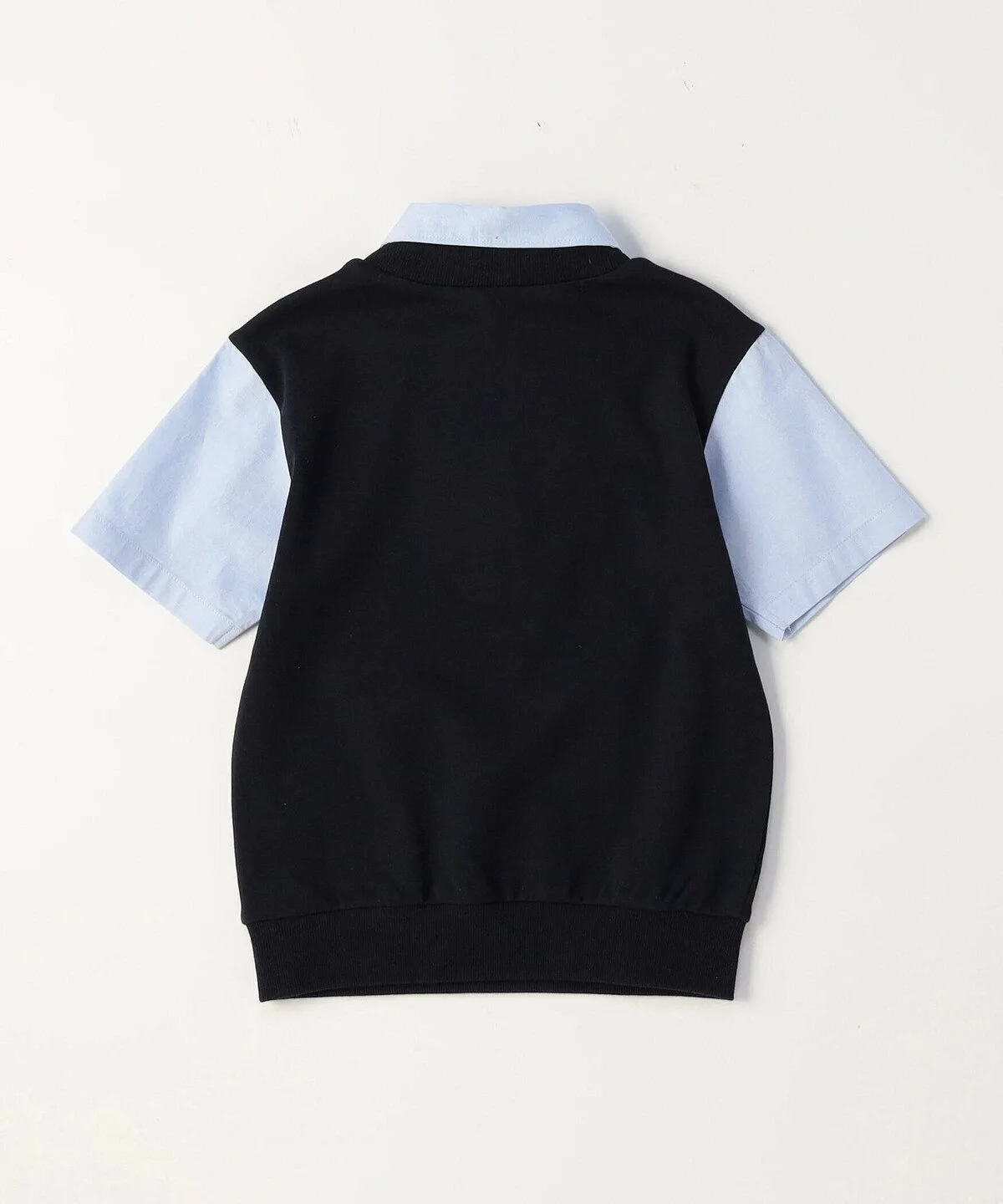 Имитация многослойной рубашки с коротким рукавом (140-160 см) Comme Ca Ism, Navy x Sax — фото 2