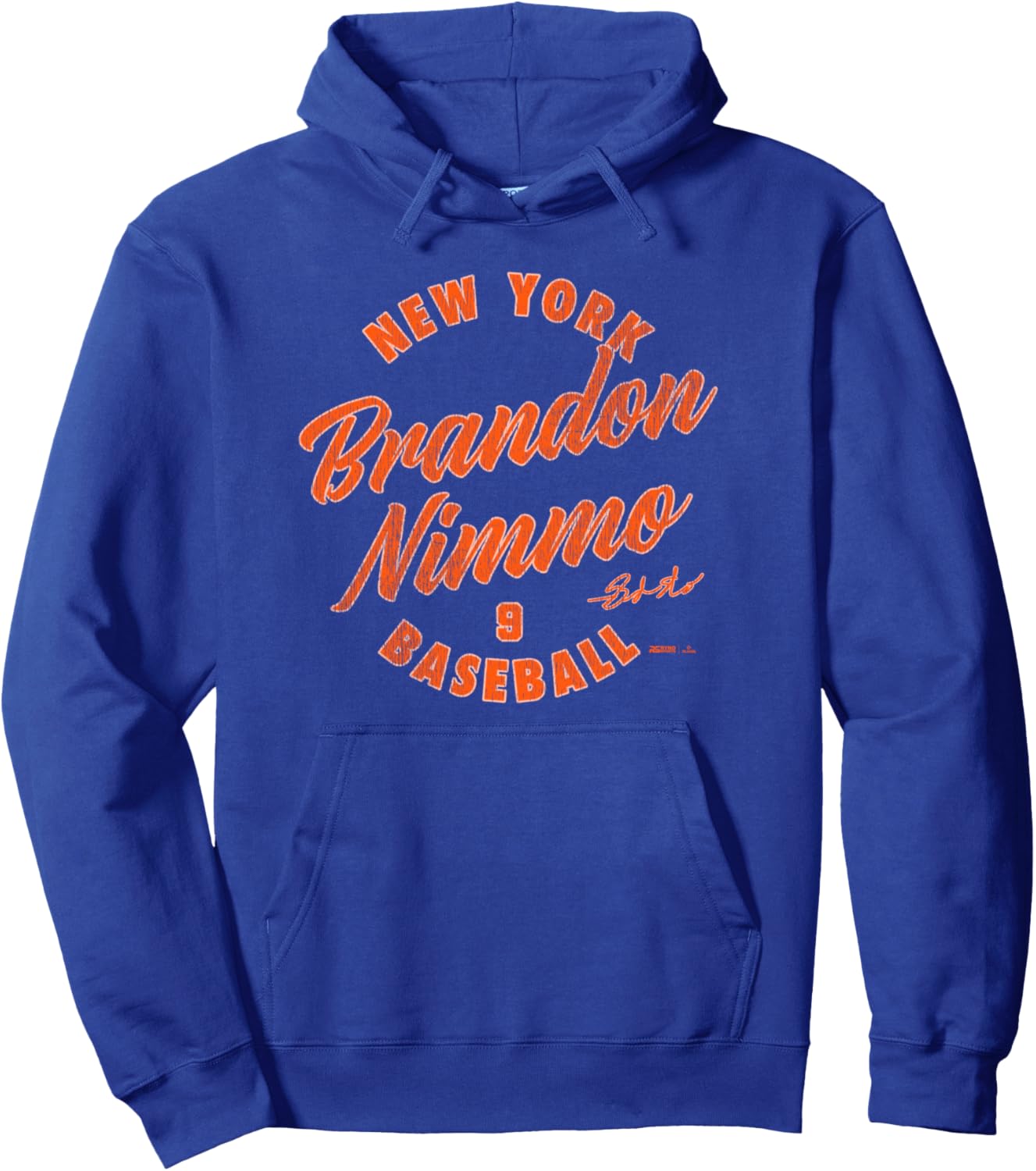 

Худи Brandon Nimmo New York Baseball Vintage Cursive MLBPA Ryno Sports, синий