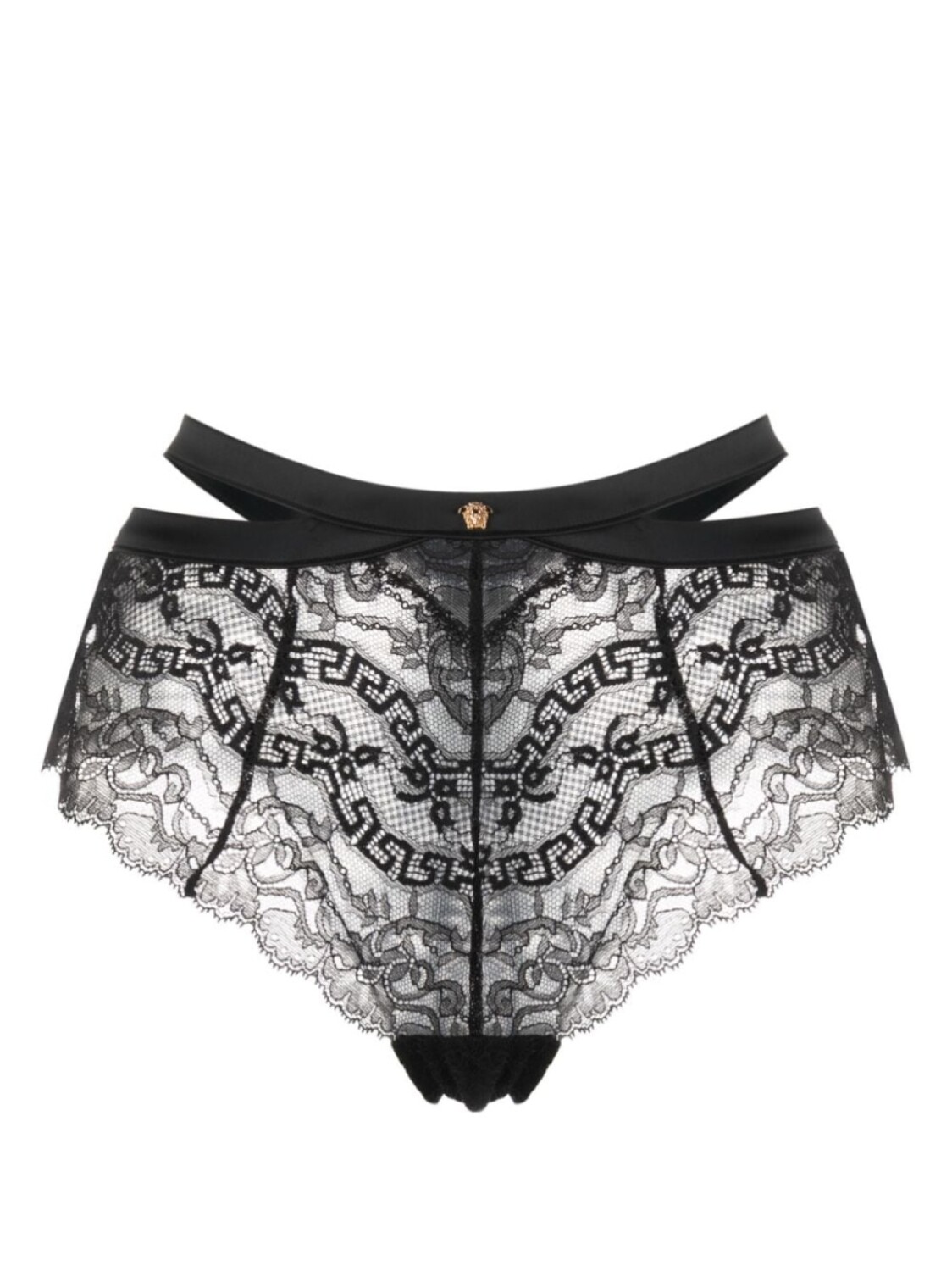 

Versace кружевные трусы-брифы Greca, черный