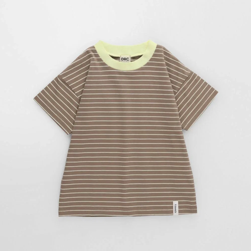 Однотонная футболка с коротким рукавом в полоску Branshes, brown — фото 2